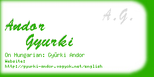 andor gyurki business card